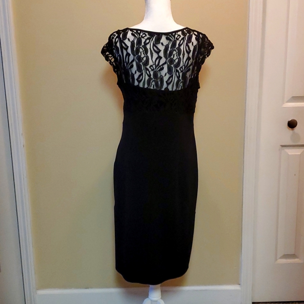 Black dress with lace bodice
